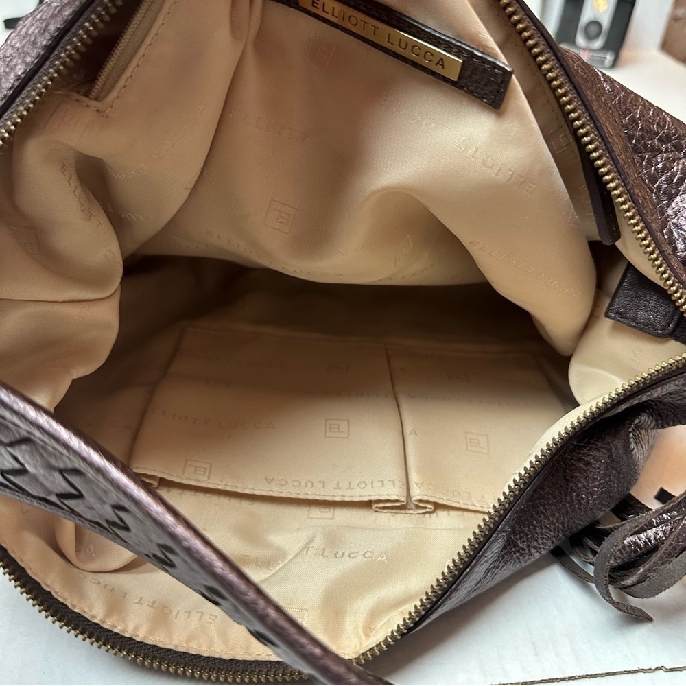 Vintage Y2K Elliott LuccaLeather Hobo Bag SoftPebbled Leather Everyday Shoulder - Picture 12 of 13